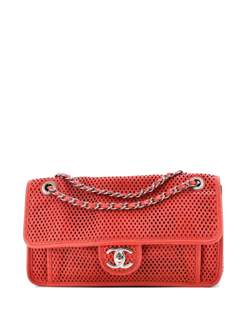 CHANEL Pre-Owned Up In The Air Flap Bag Perforated Leather Medium shoulder bag - Rosso