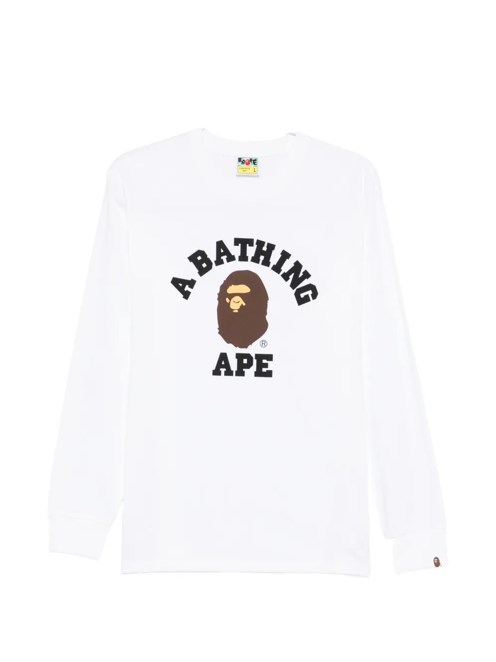 A BATHING APE® logo-detail long-sleeve sweatshirt - Bianco