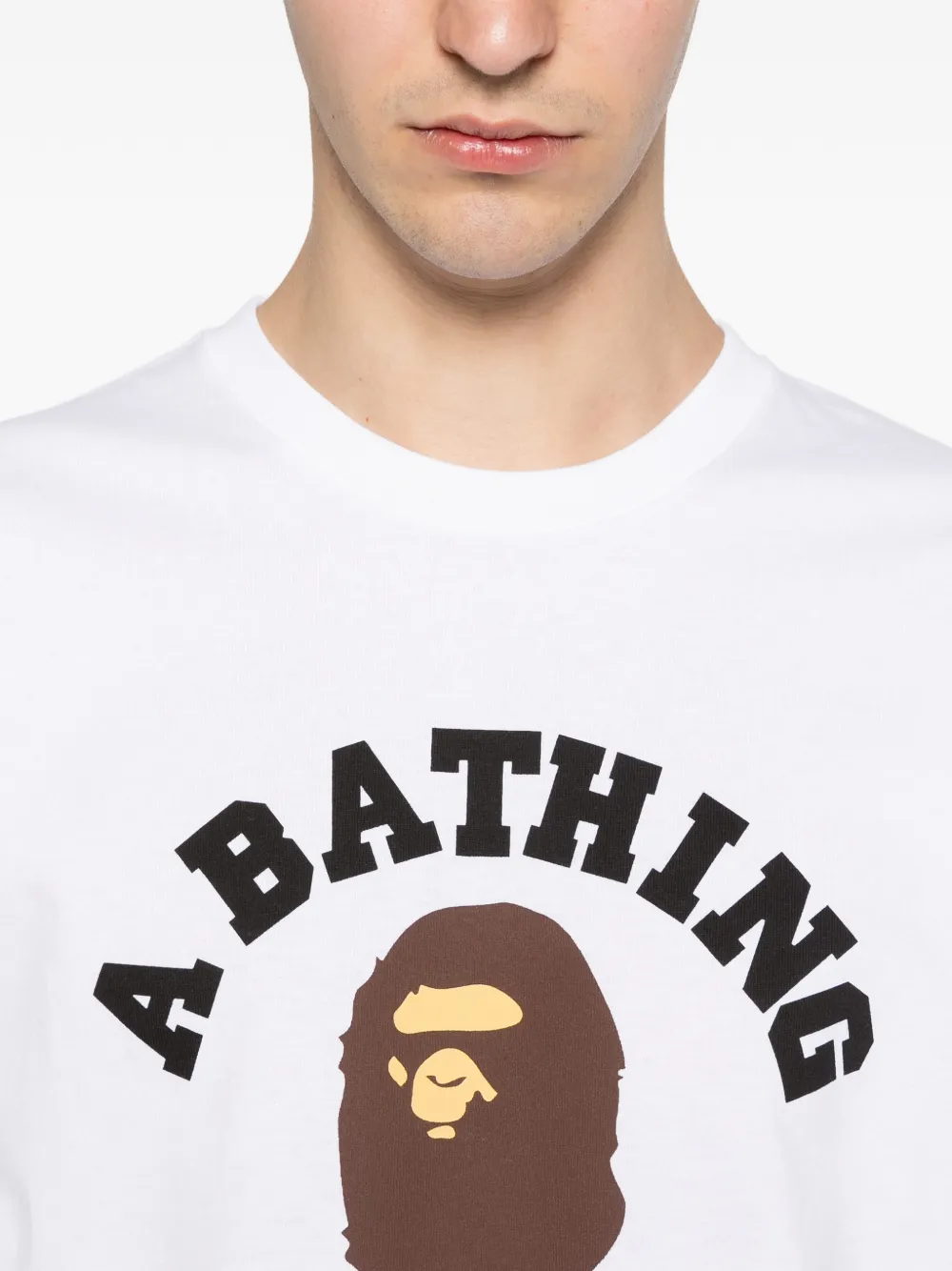 A BATHING APE Sweater met logodetail en lange mouwen Wit