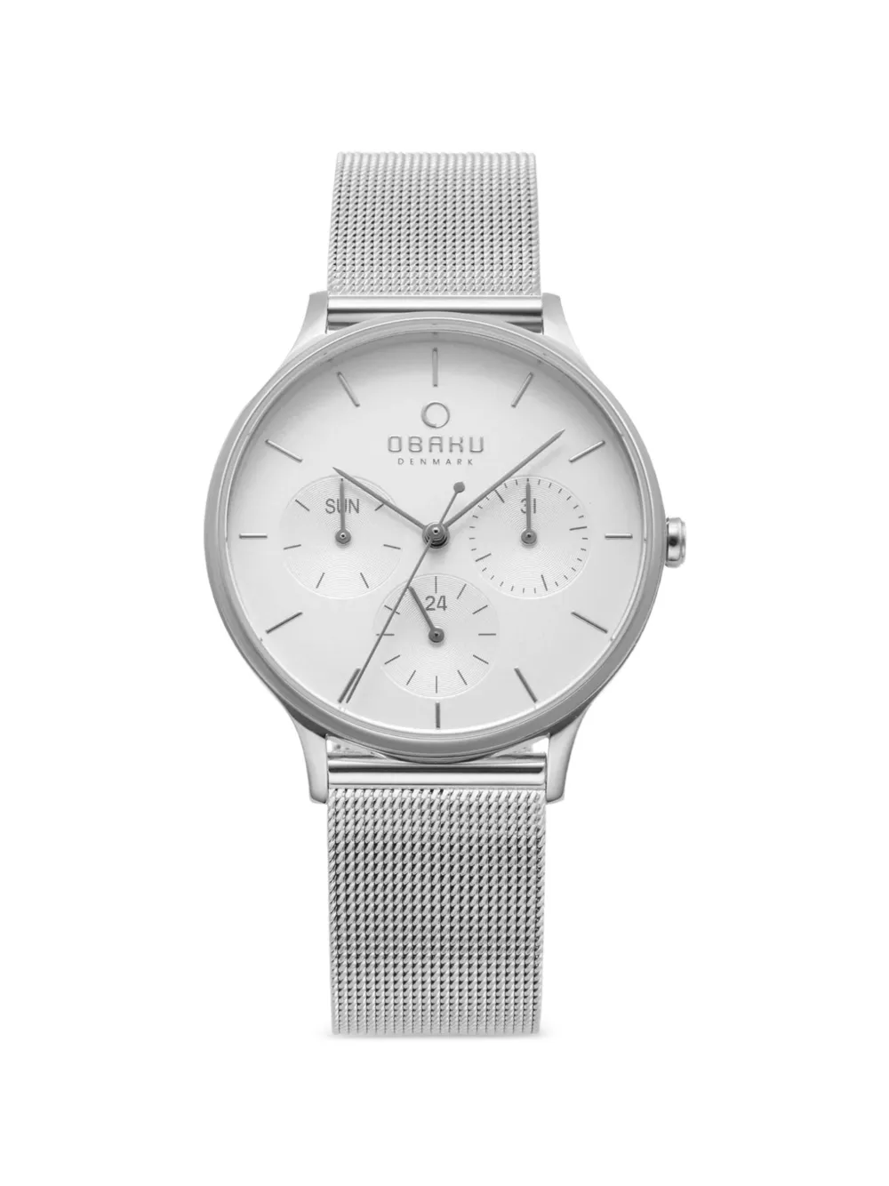 OBAKU Lind Mesh 34mm watch - Bianco