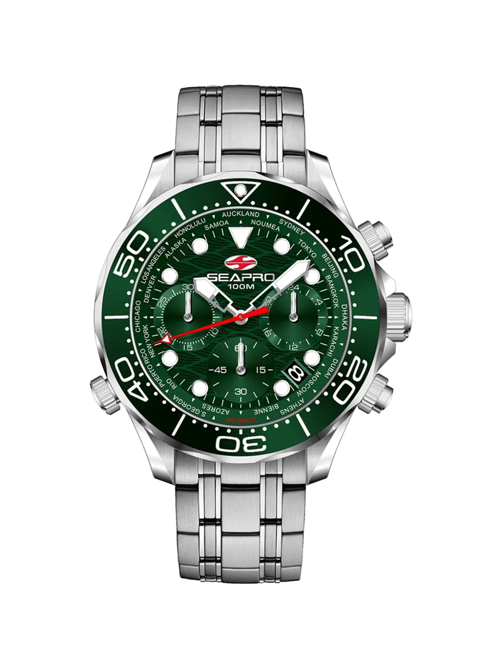 SEAPRO Mondial Timer 44mm watch - Verde