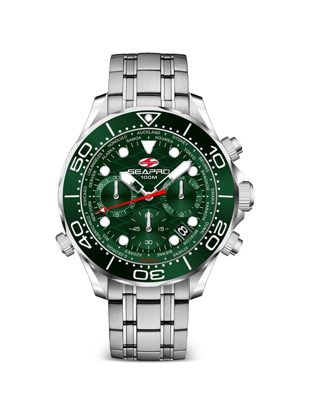 SEAPRO Mondial Timer 44mm watch - Verde