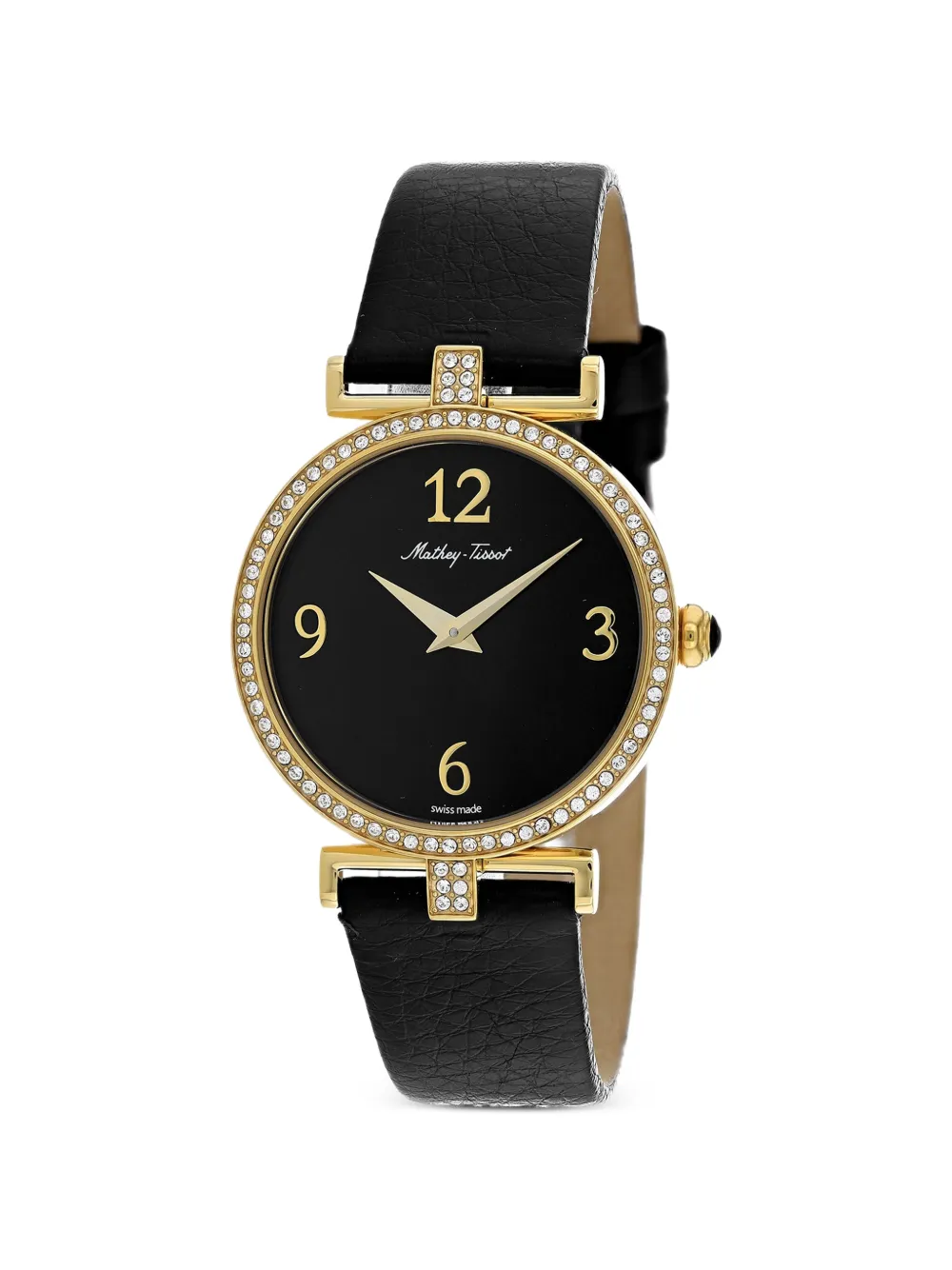 Mathey Tissot Gaia crystal-embellished 34mm watch - Nero