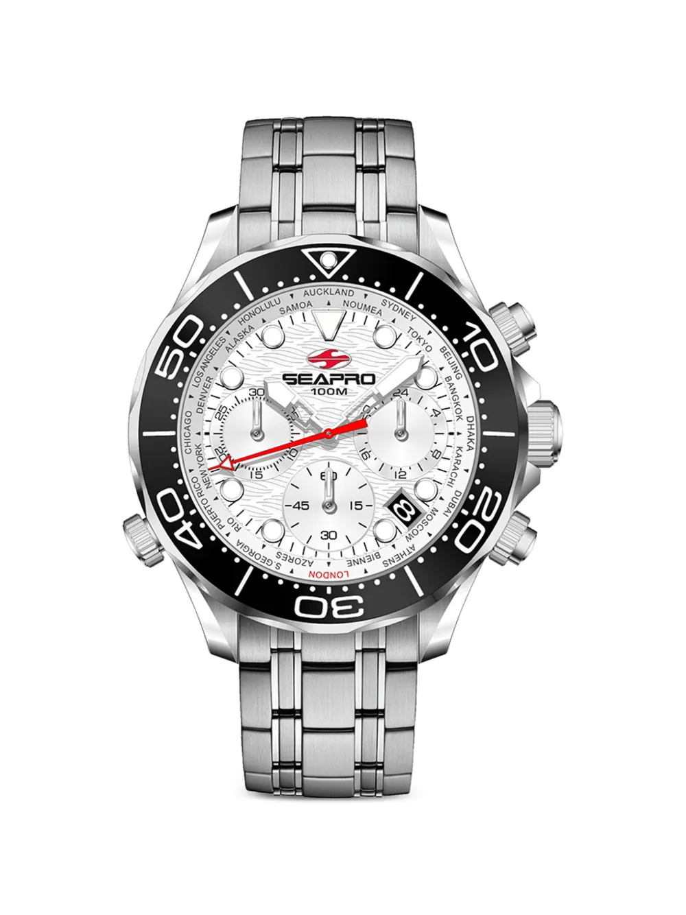 SEAPRO Mondial Timer 44mm watch - Bianco
