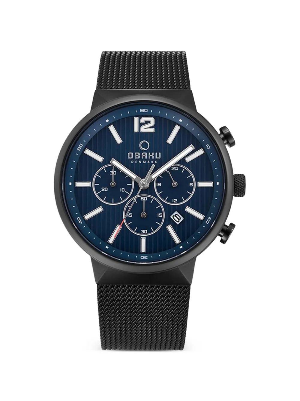 OBAKU Classic mesh-strap 42mm watch - Blu