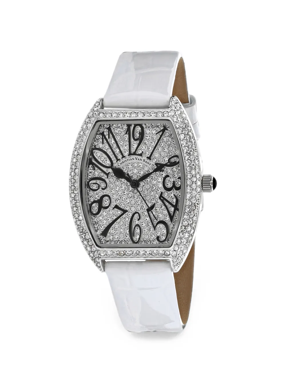 CHRISTIAN VAN SANT crystal-embellished 42mm watch - Bianco