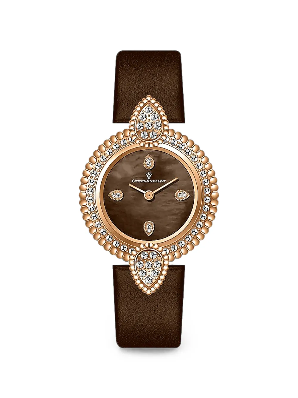 CHRISTIAN VAN SANT Valor crystal-embellished 24mm watch - Marrone