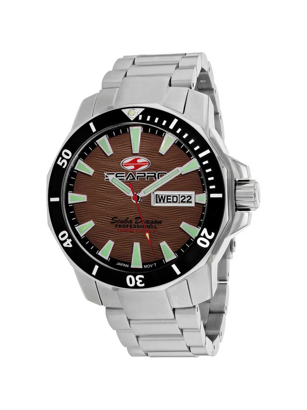 SEAPRO Scuba Dragon Diver 48mm watch - Marrone