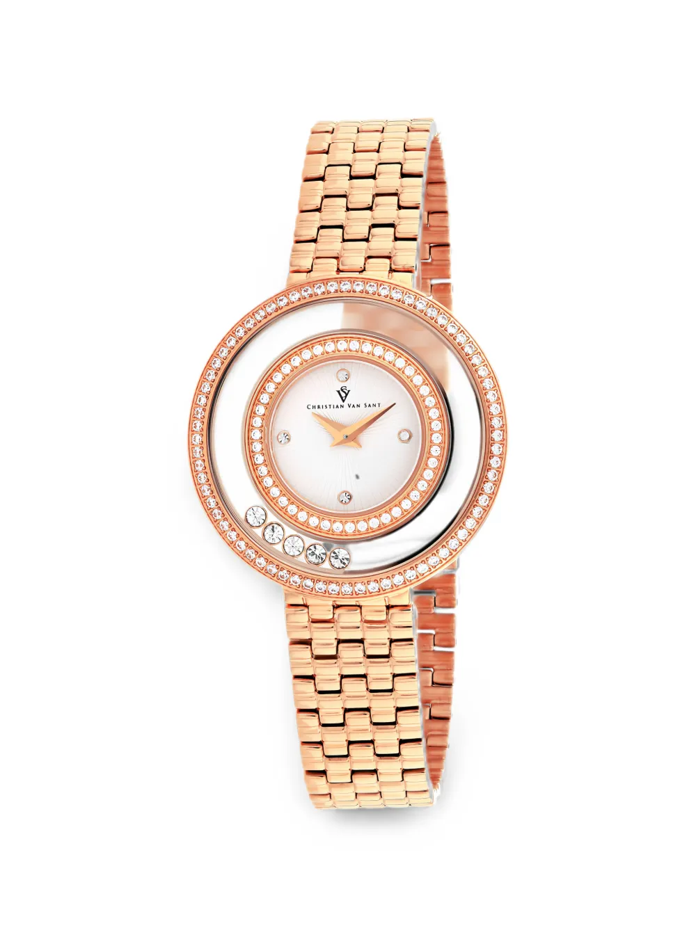 CHRISTIAN VAN SANT Gracieuse crystal-embellished 34mm watch - Bianco