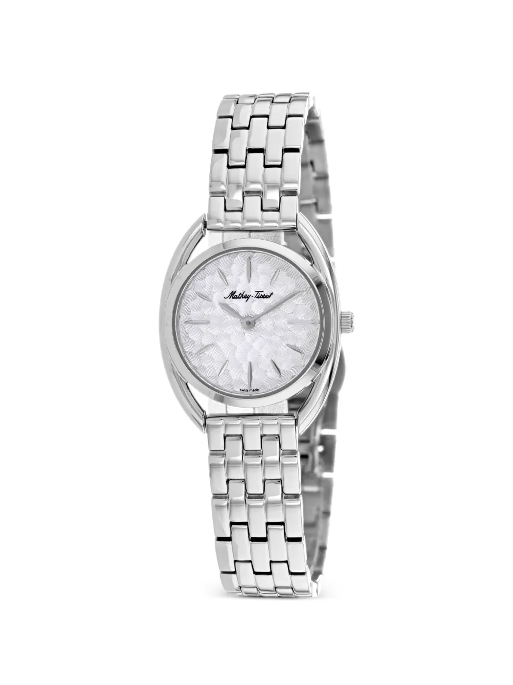 Mathey Tissot Saphira hammered-effect-dial 28mm watch - Argento