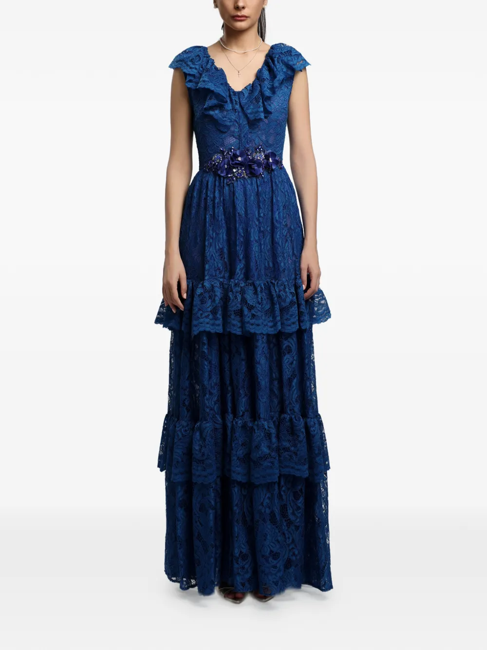 MIAU by Clara Rotescu Latsmi ruffled tiered maxi dress - Blau