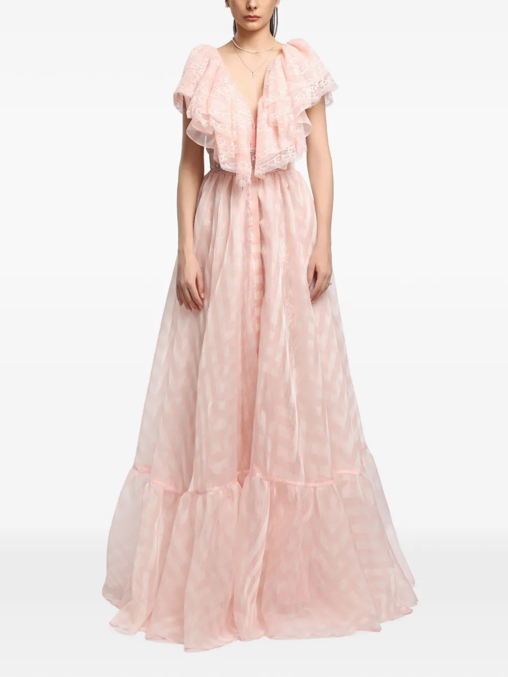 MIAU by Clara Rotescu Hanoi ruffled lace dress - Rosa
