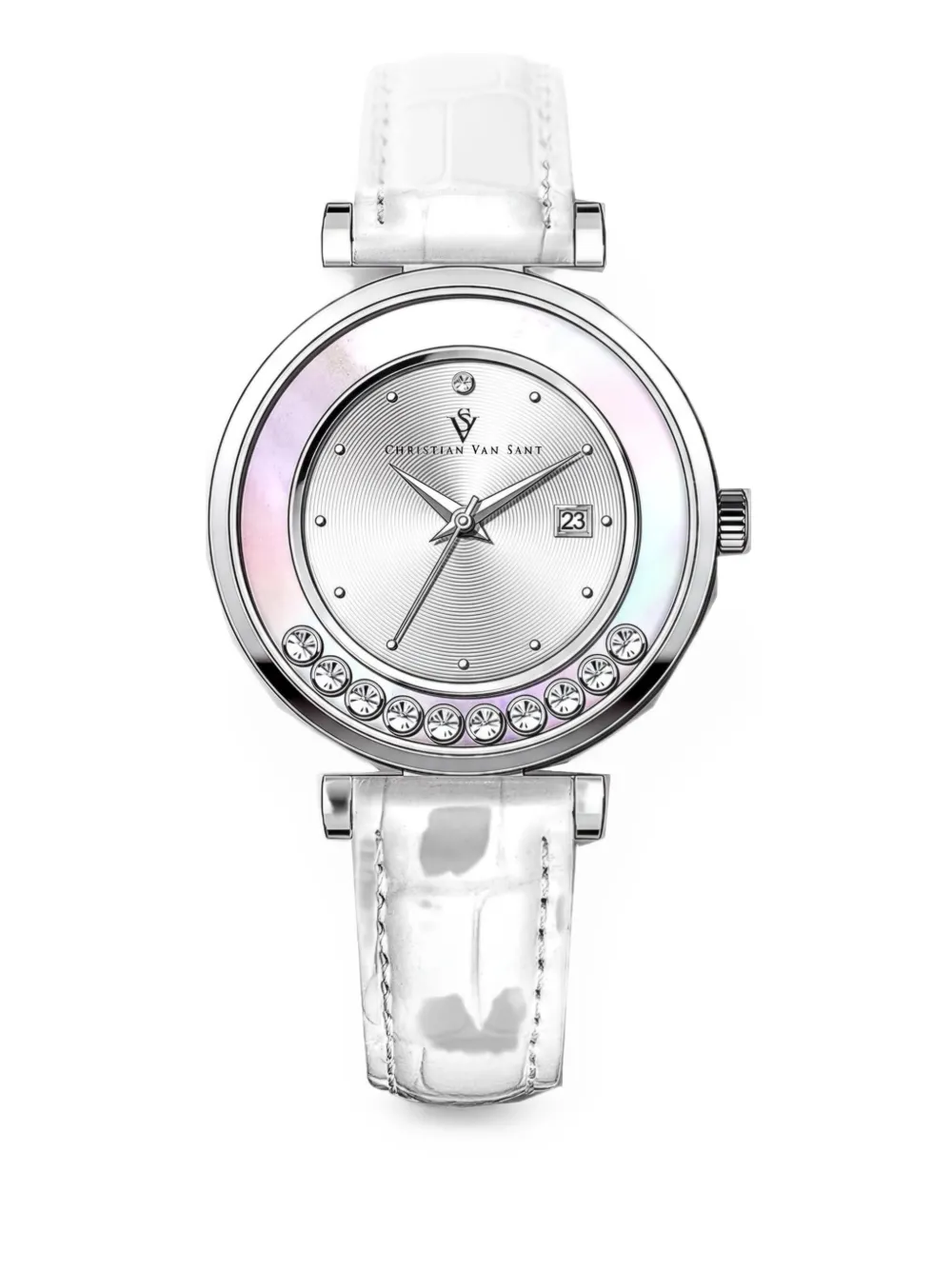 CHRISTIAN VAN SANT Bria Armbanduhr mit Kristallen 40mm - Silber