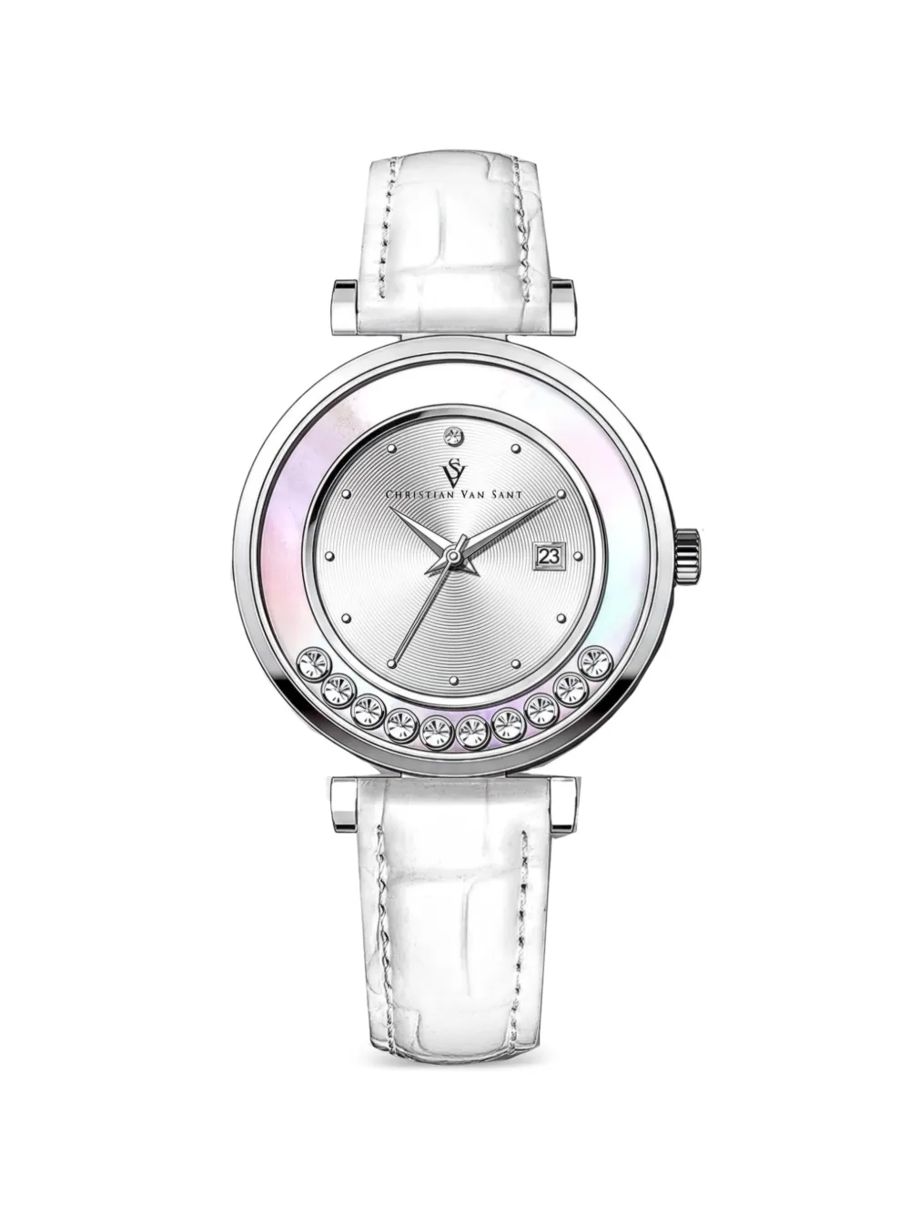 CHRISTIAN VAN SANT Orologio con cristalli 40mm - Argento
