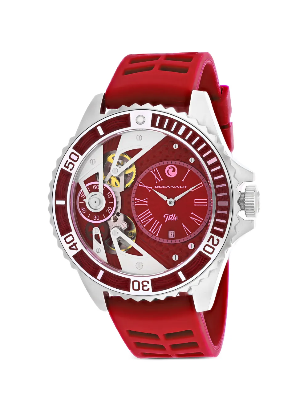 OCEANAUT Tide skeleton-dial 48mm watch - Rosso