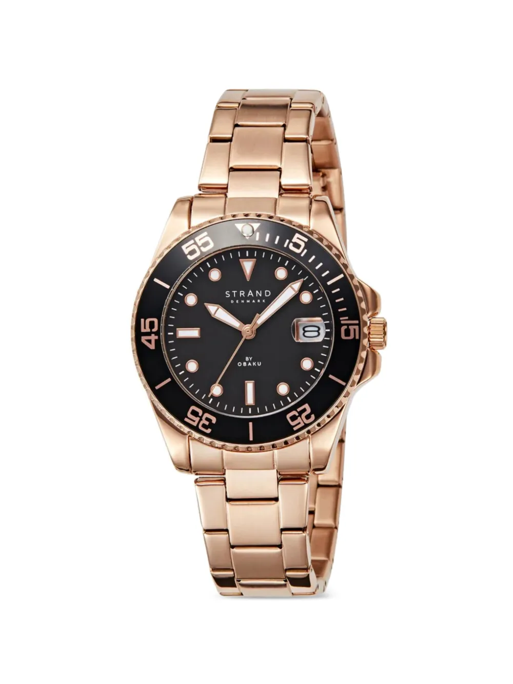 OBAKU Bondi rotating-bezel 38mm watch - Nero