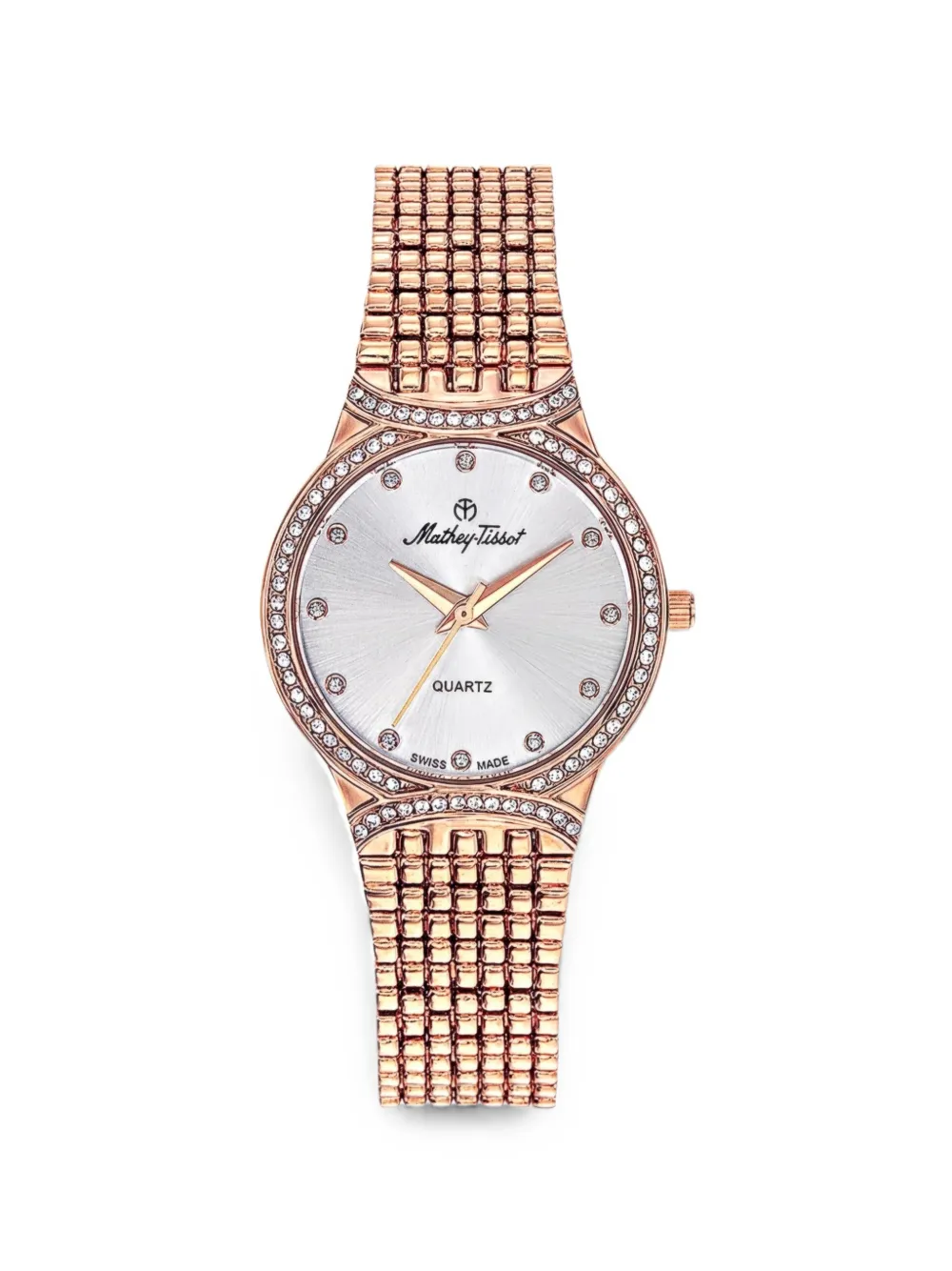 Mathey Tissot Orologio con cristalli 28mm - Argento
