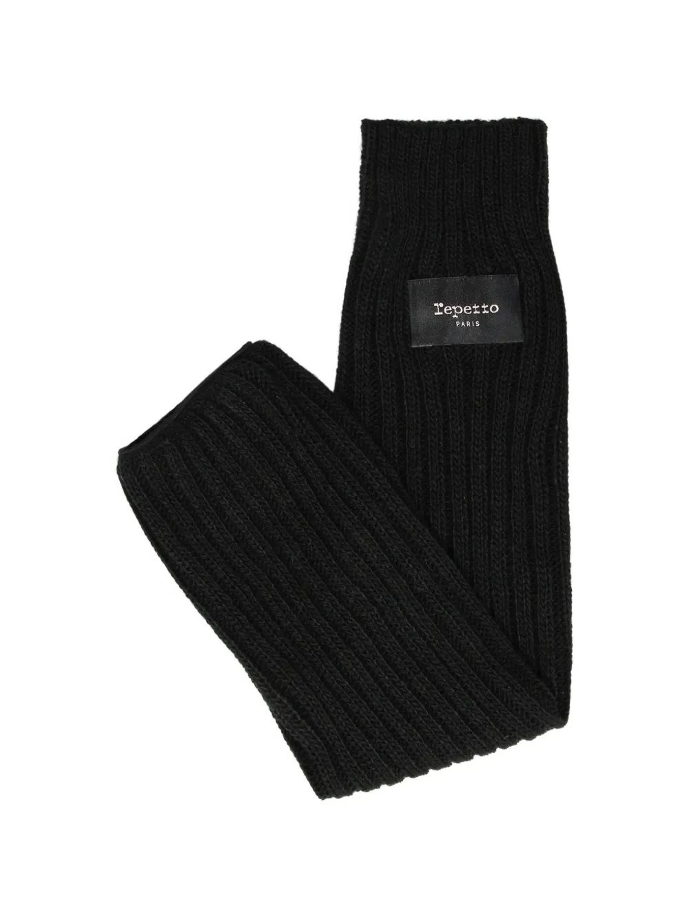 Repetto ribbed logo-patch legwarmers - Black