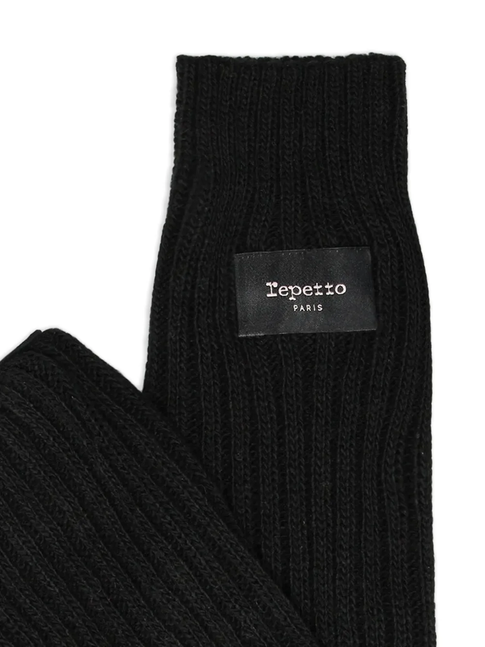 Repetto Geribbelde beenwarmers met logo-patch Zwart