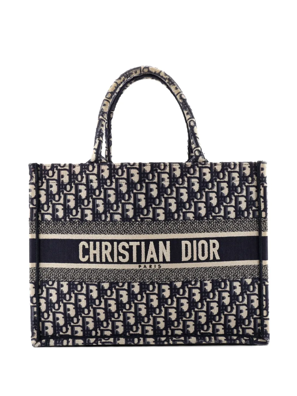 Christian Dior Pre-Owned Borsa tote Book media in tela con motivo Oblique - Blu