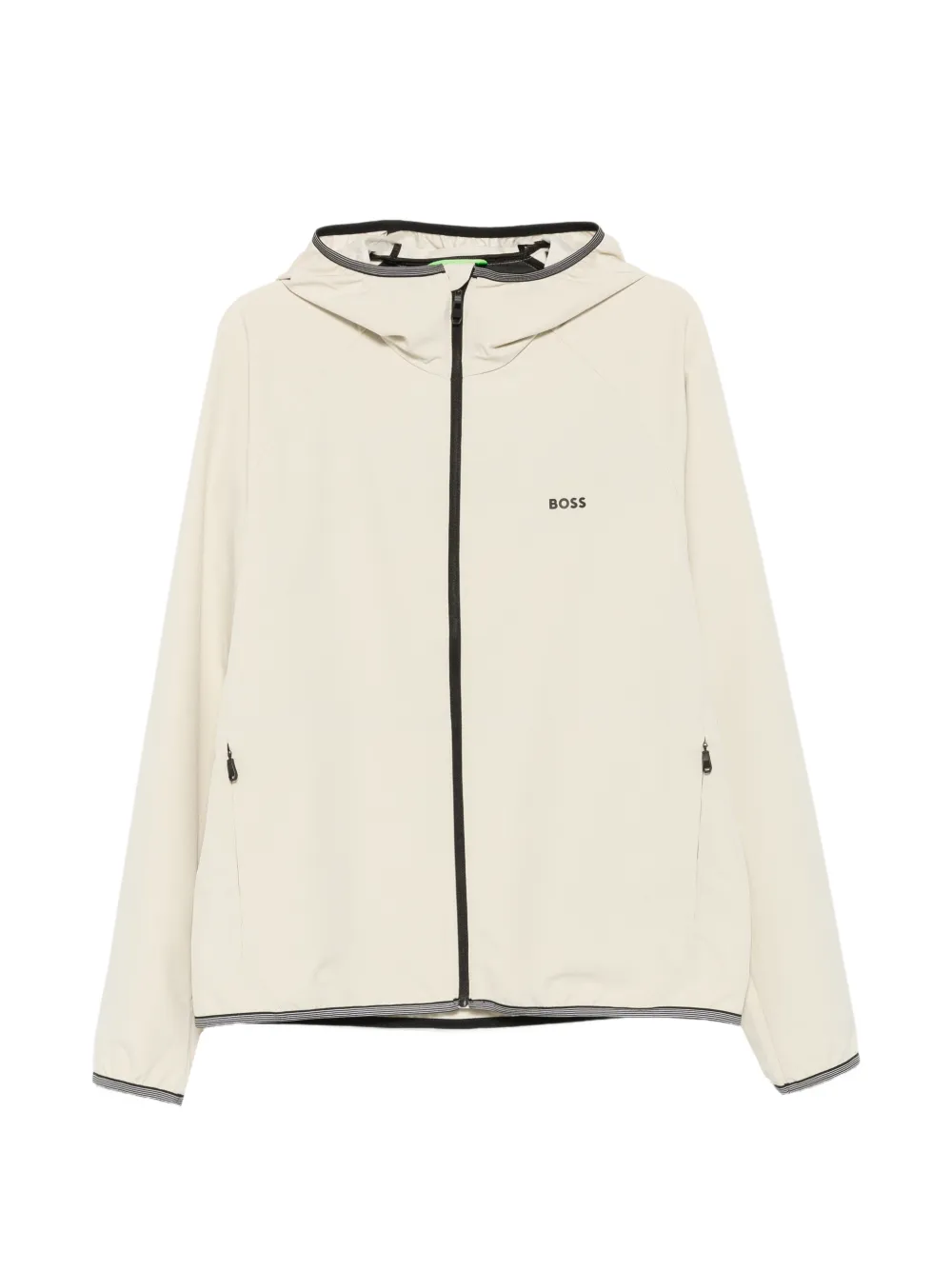 BOSS logo-motif hooded jacket - Nude