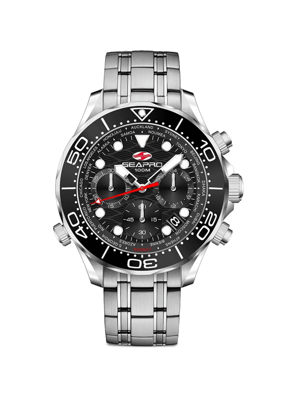 SEAPRO Mondial Timer 44mm watch - Nero
