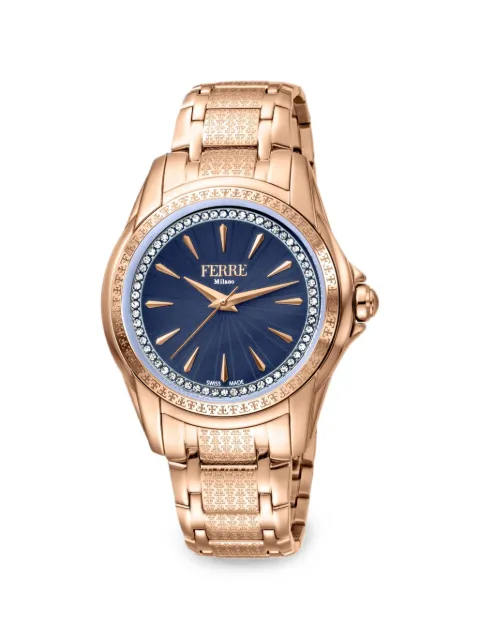FERRE Milano crystal-embellished 34mm watch