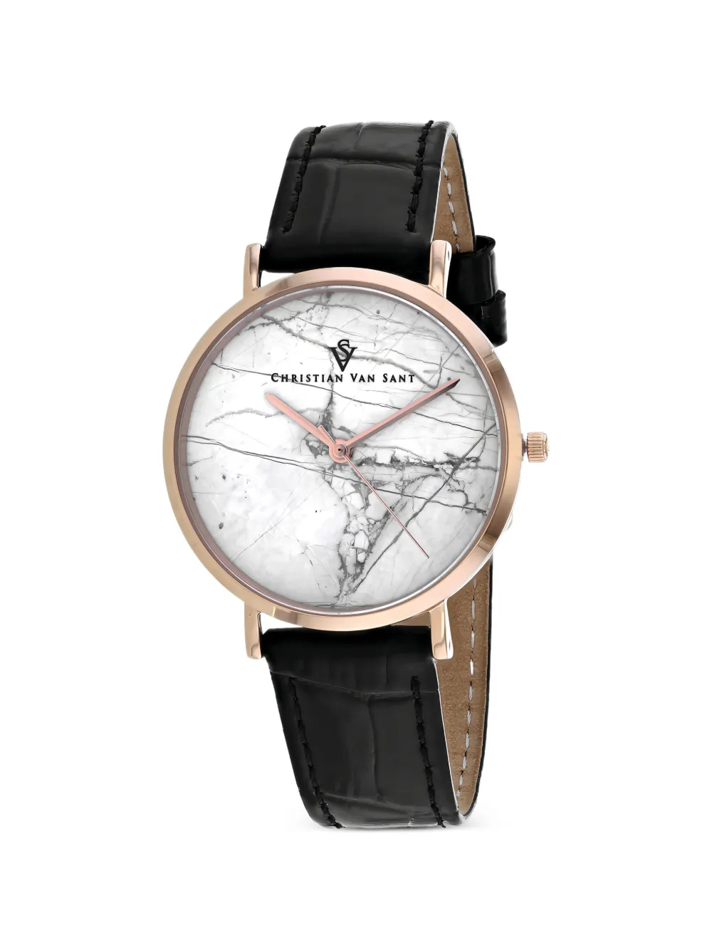 CHRISTIAN VAN SANT Lotus marble-effect 34mm watch - Bianco