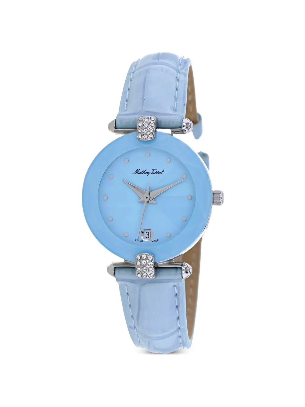 Mathey Tissot Pyramide crystal-embellished 26mm watch - Blu