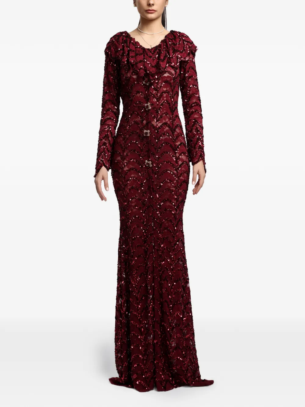 MIAU by Clara Rotescu Vie sequin-embellished maxi dress