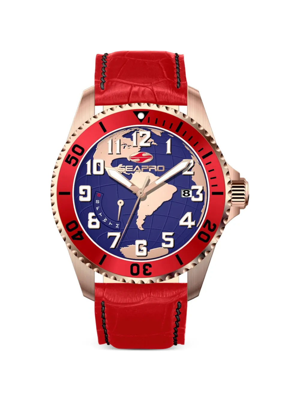 SEAPRO Orologio Voyager World Map 42mm - Blu