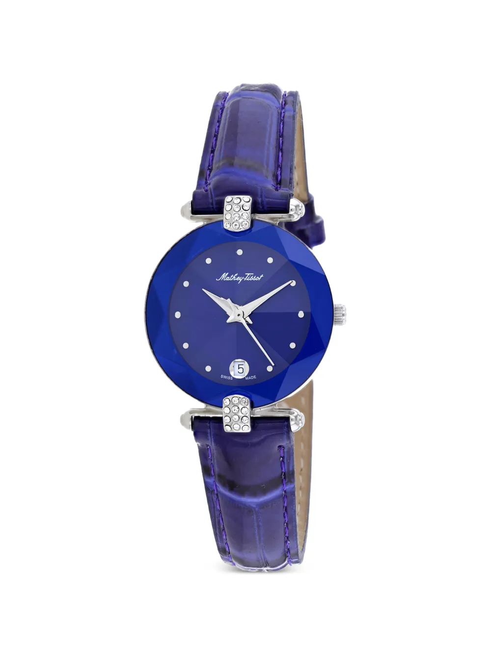 Mathey Tissot Pyramide crystal-embellished 26mm watch - Blu