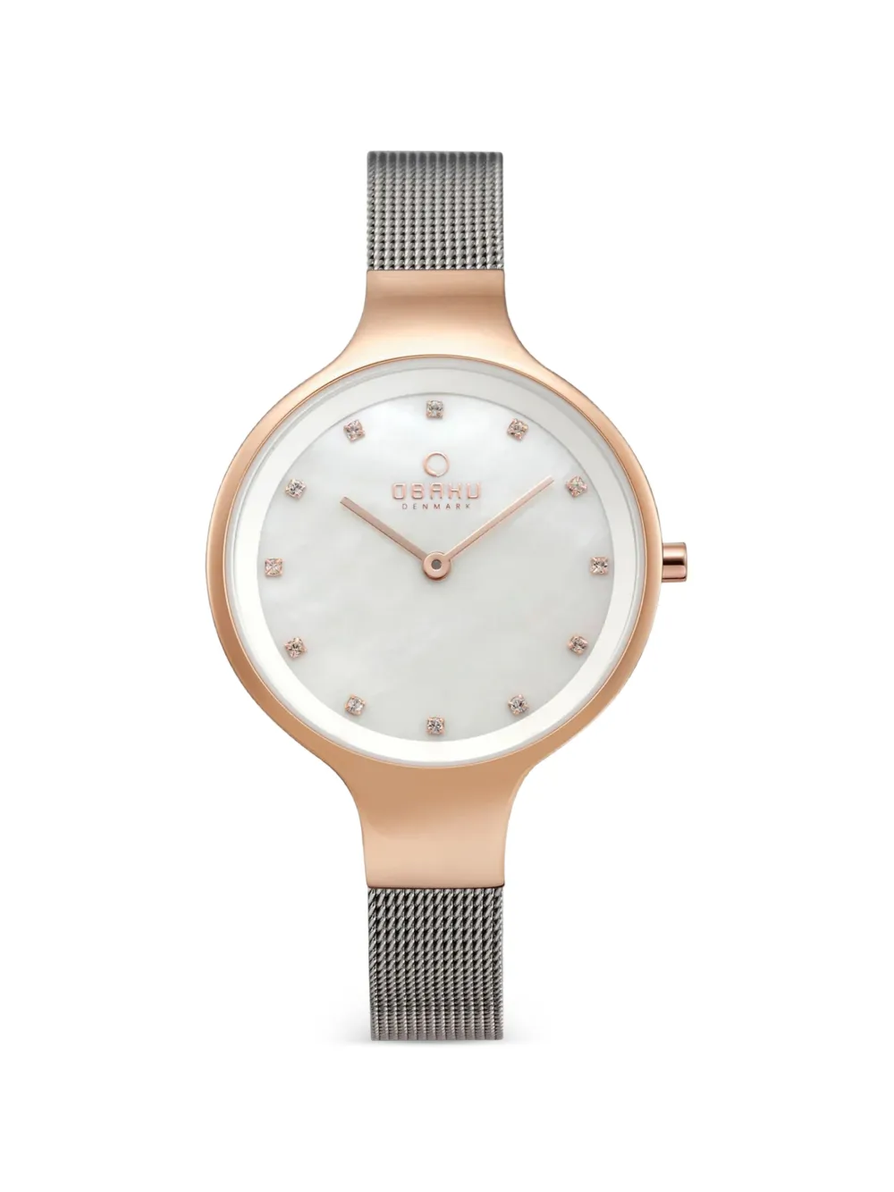 OBAKU Sky mesh strap crystal-index 32mm watch - Bianco