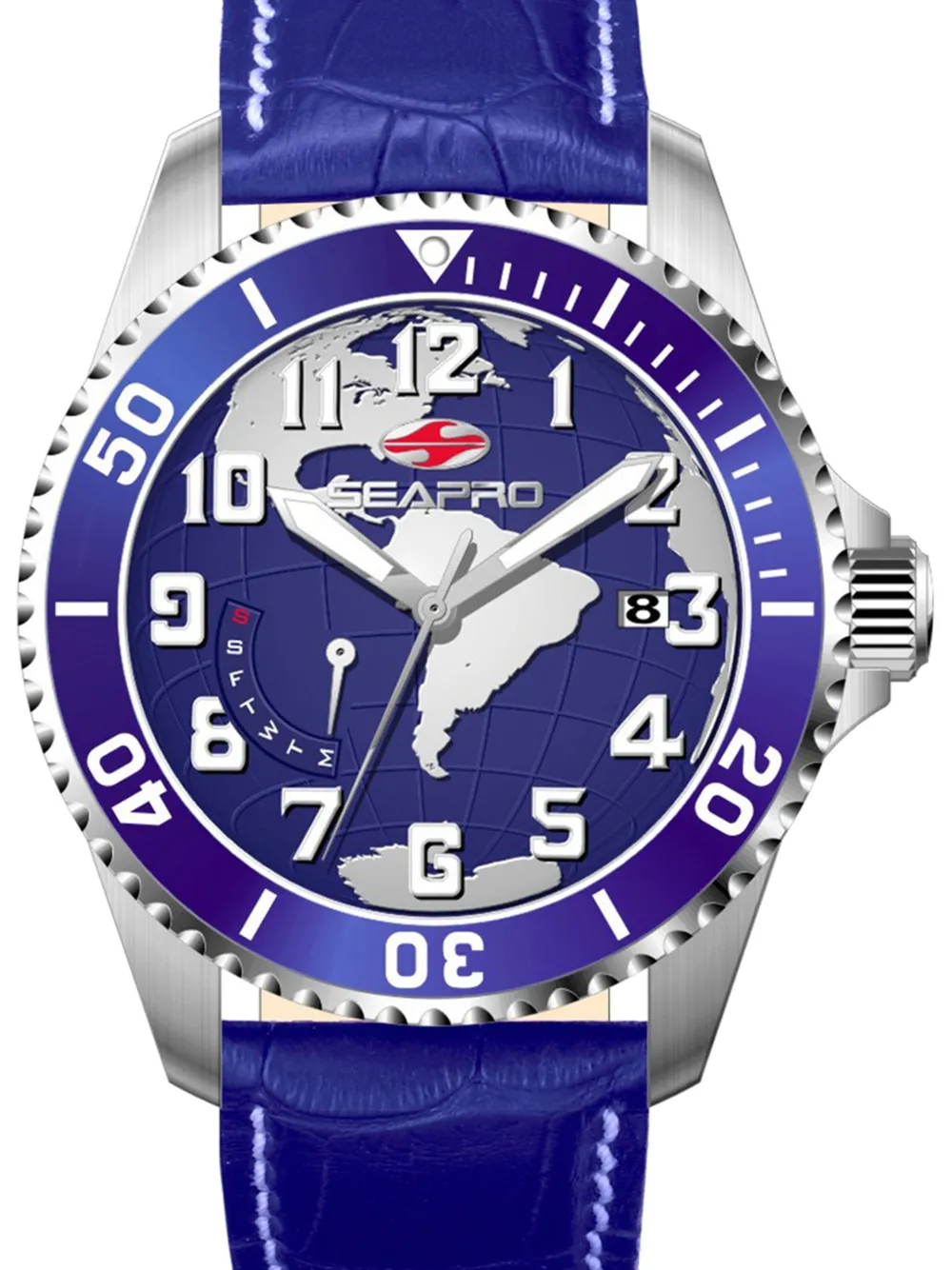  Seapro Montre Voyager 42 Mm - Bleu 