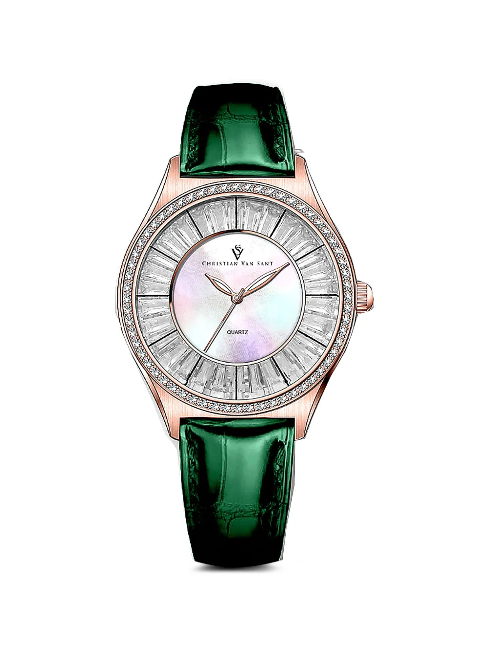CHRISTIAN VAN SANT Luna crystal-embellished 40mm watch - Argento