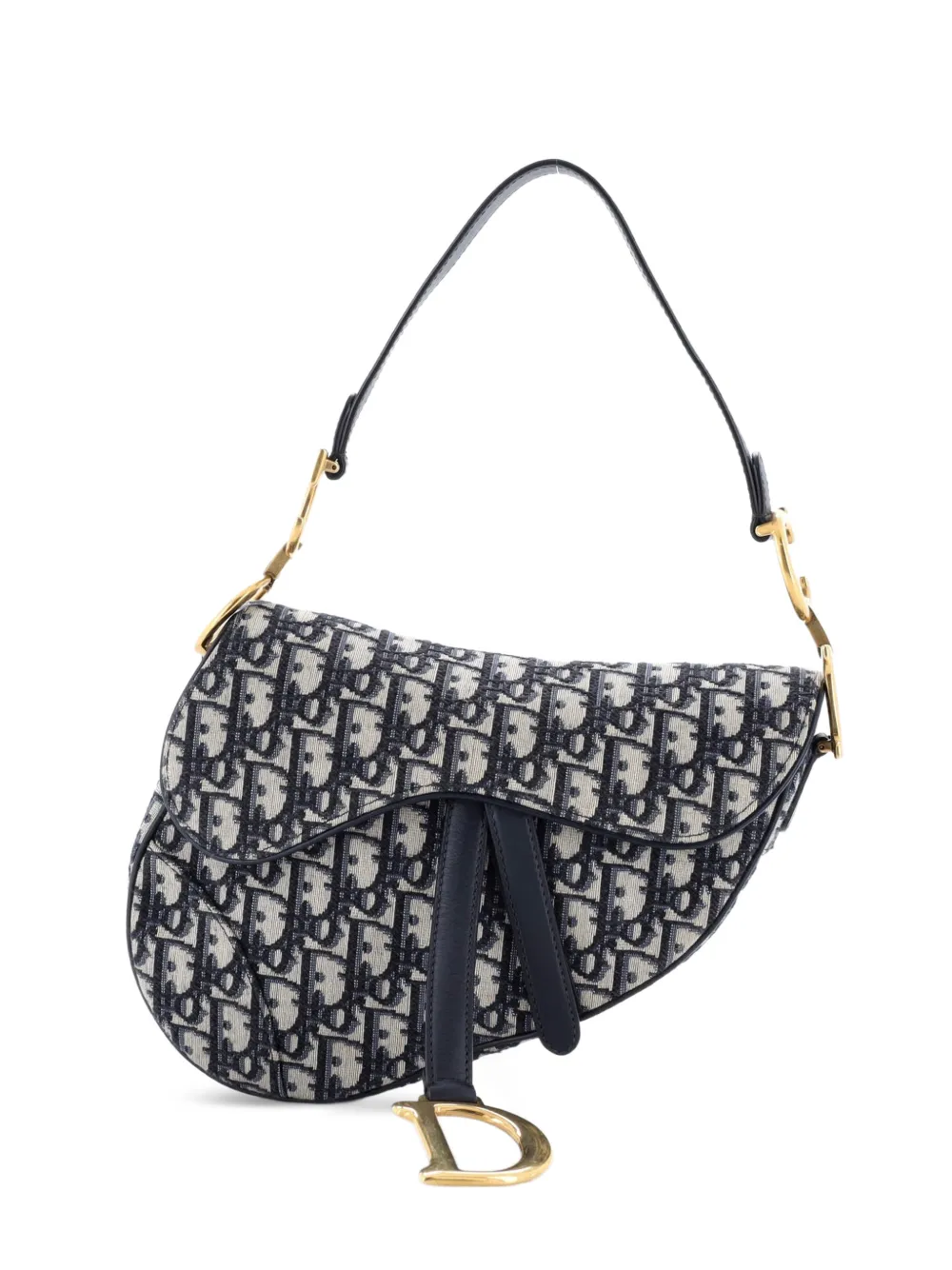 Christian Dior Pre-Owned Saddle Handbag Oblique Canvas Medium shoulder bag - Blu