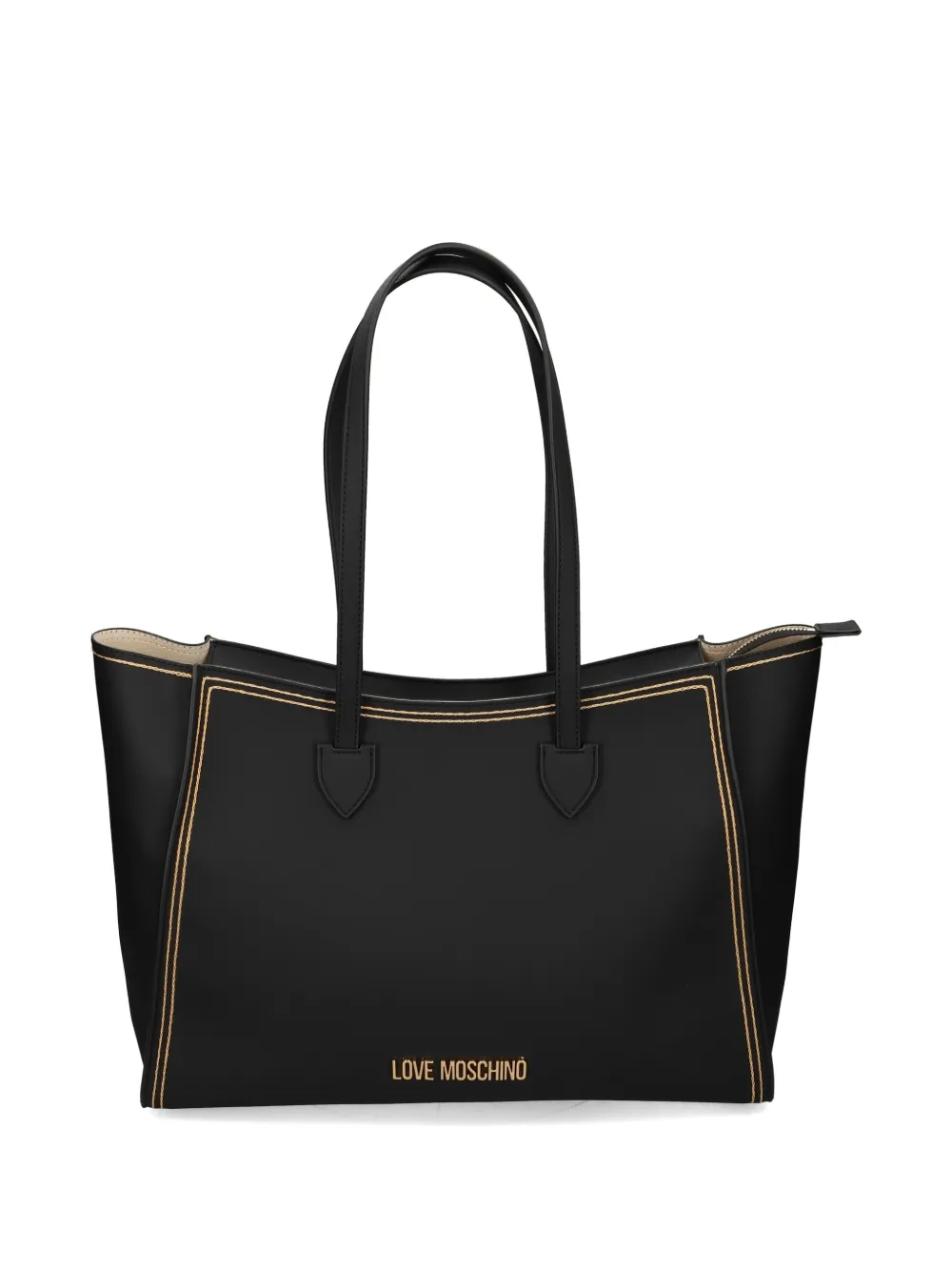 Love Moschino logo-plaque tote bag - Nero