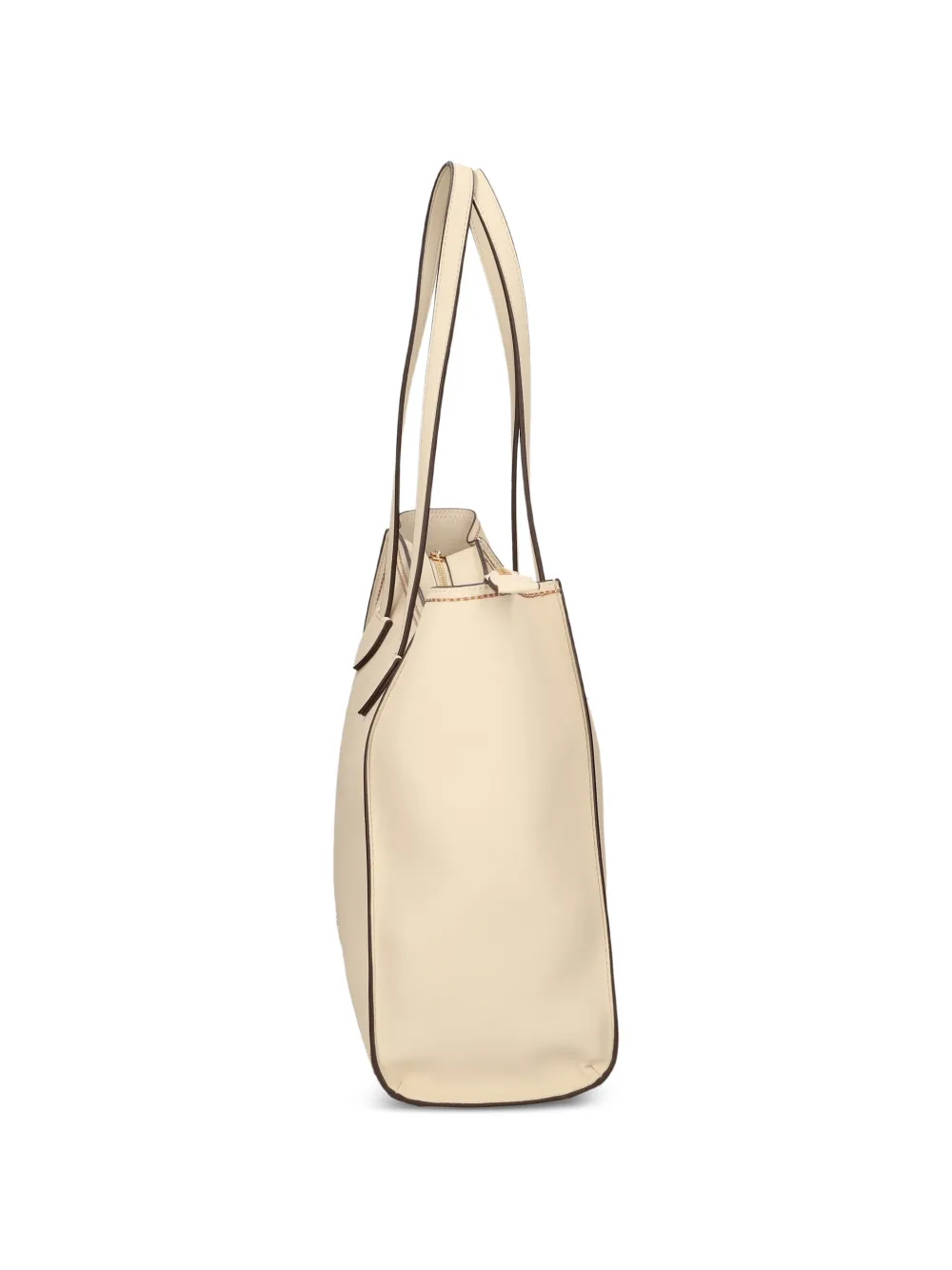 Love Moschino Shopper met logoplakkaat en stiksel Beige