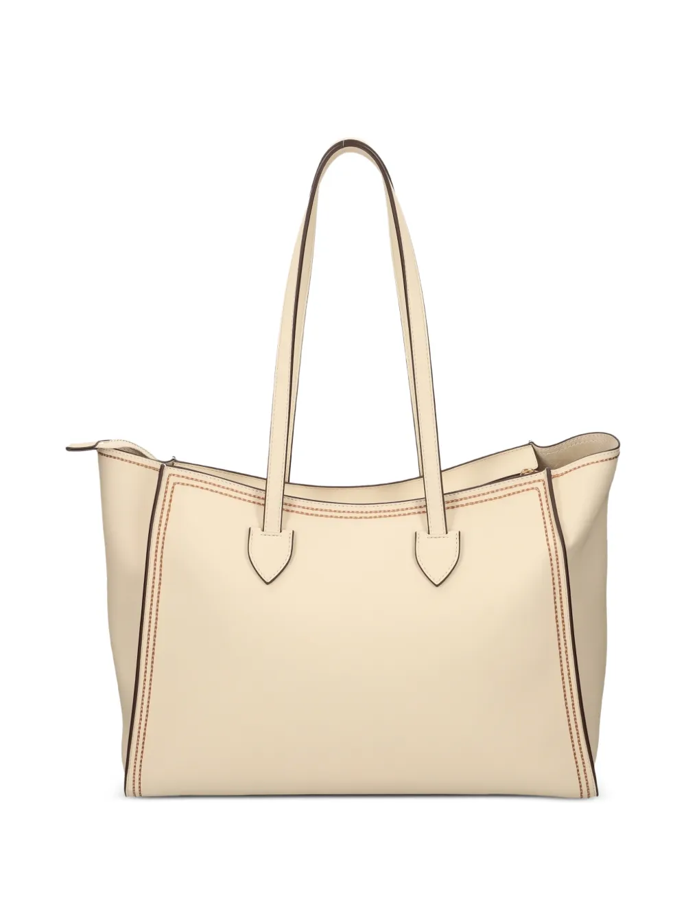 Love Moschino Shopper met logoplakkaat en stiksel Beige