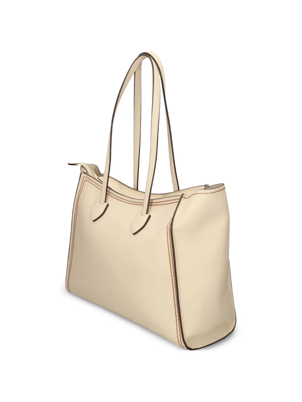 Love Moschino Shopper met logoplakkaat en stiksel Beige