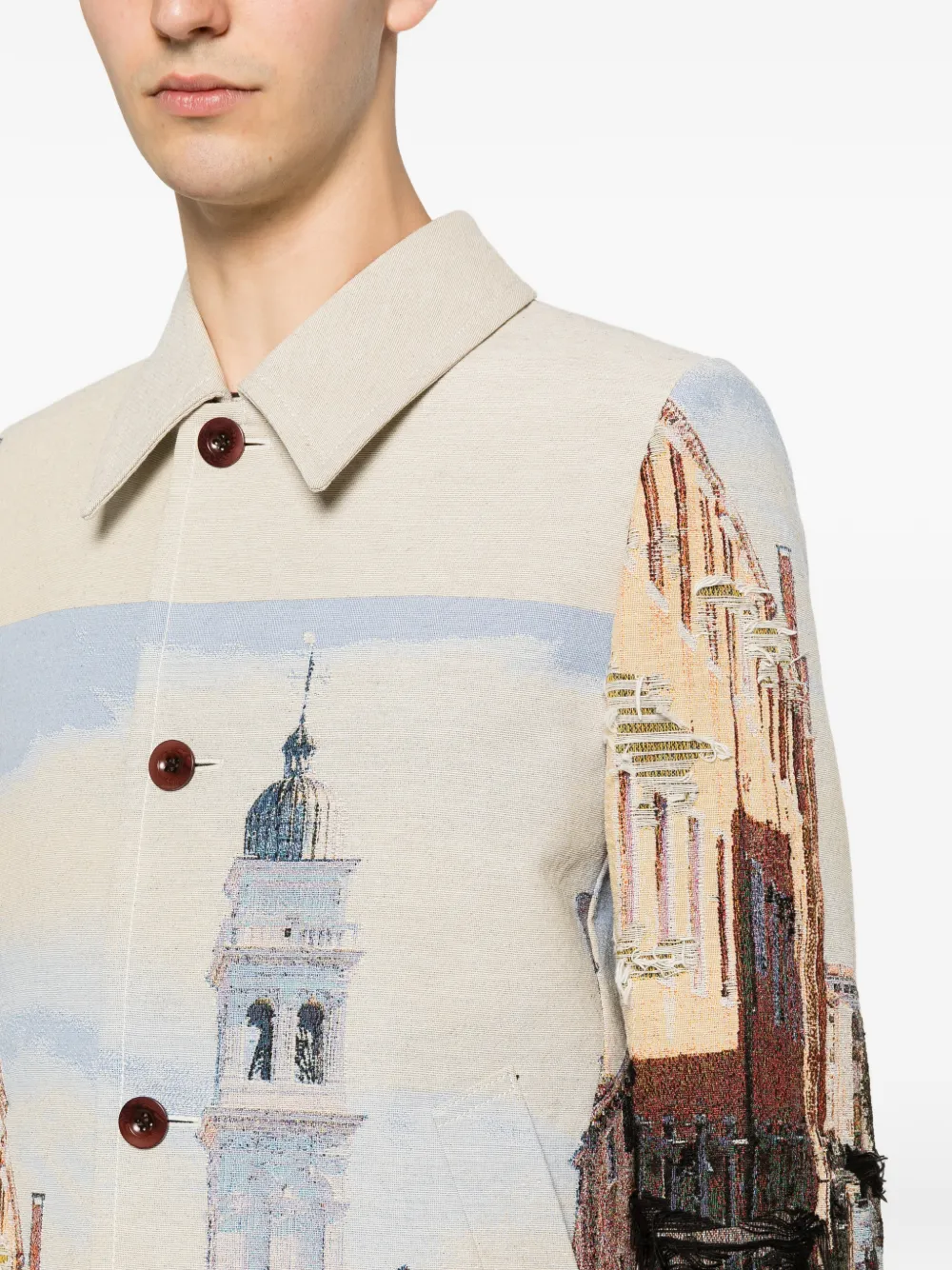 Junya Watanabe MAN Jas met franje Beige