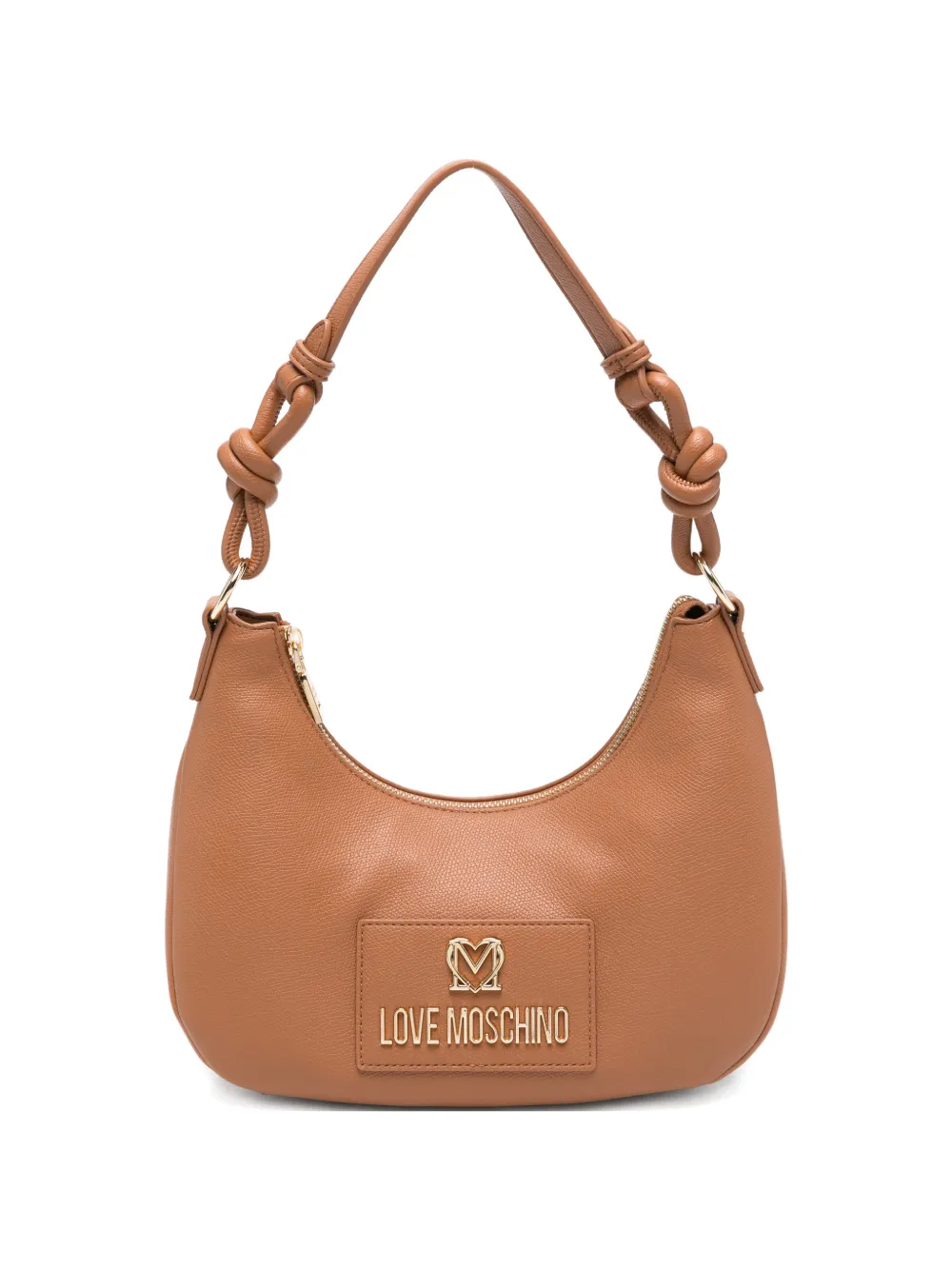 Love Moschino knotted-strap logo-plaque shoulder bag - Toni neutri