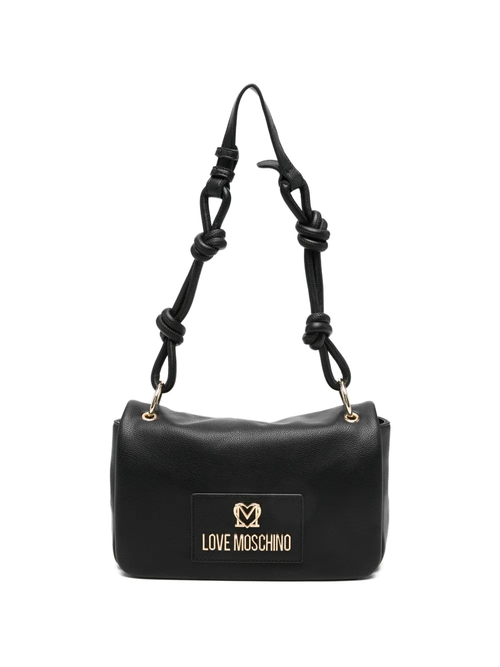 Love Moschino logo-plaque shoulder bag - Nero