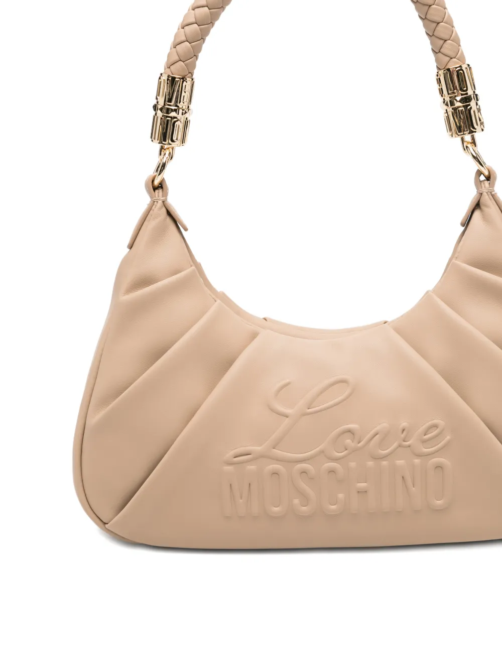 Love Moschino Schoudertas met logo-reliëf Beige