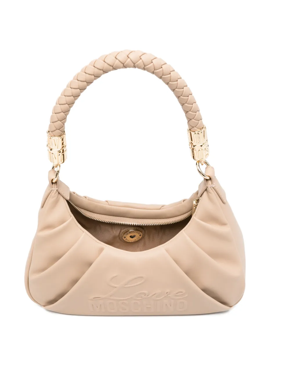 Love Moschino Schoudertas met logo-reliëf Beige