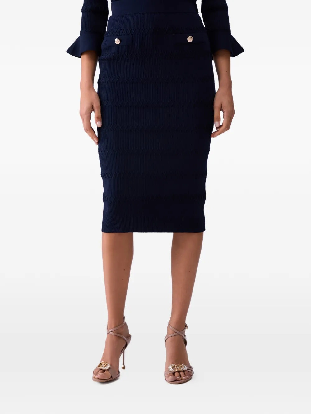 LIU JO Gebreide midi-rok Blauw