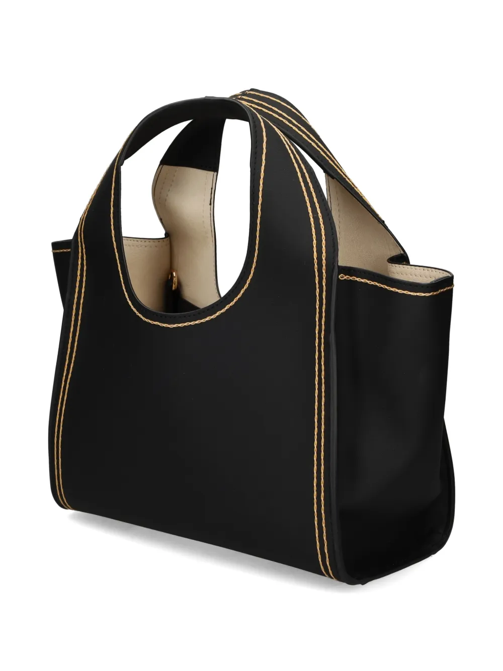 Love Moschino Shopper met stiksel en logoplakkaat Zwart