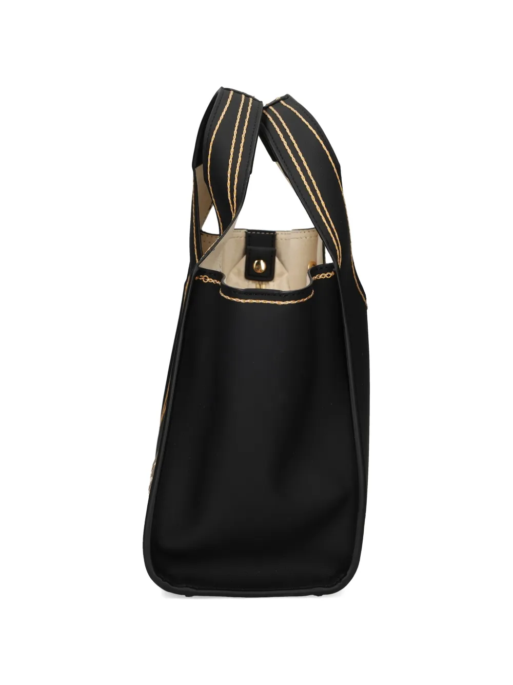 Love Moschino Shopper met stiksel en logoplakkaat Zwart
