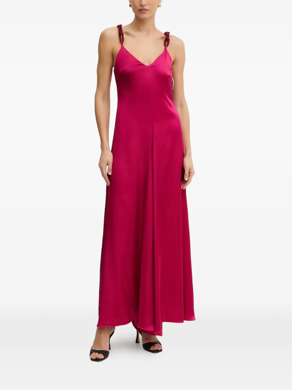 SIMONA CORSELLINI bead-embellished satin jumpsuit - Rosa