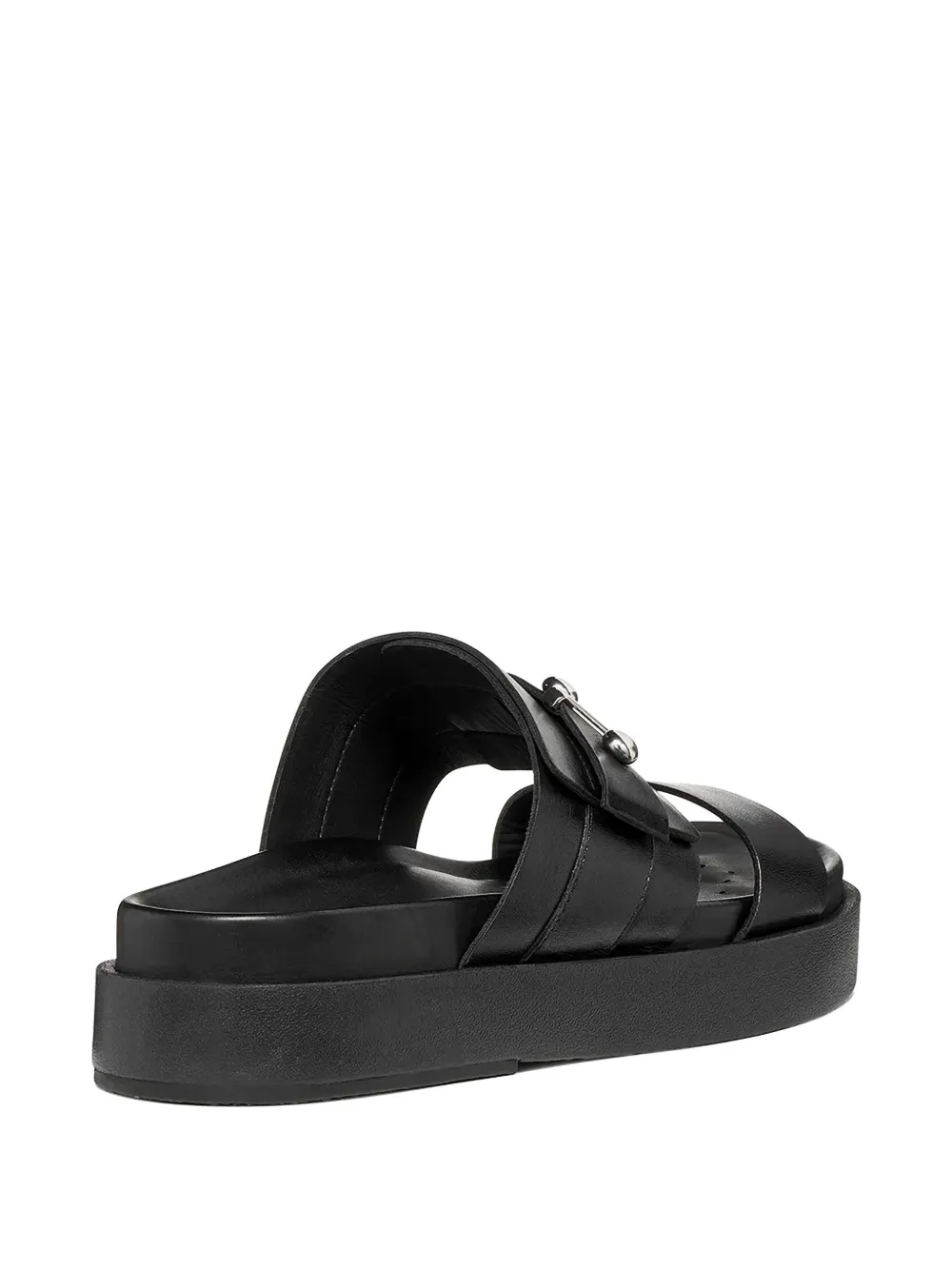 Geox Adelash H buckle-detail platform slides Zwart
